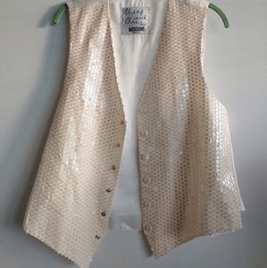 Moschino ivory sequin vest